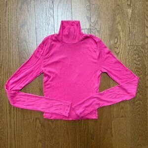 Aritzia Wilfred Turtleneck Ribbed Hot Pink 2XS